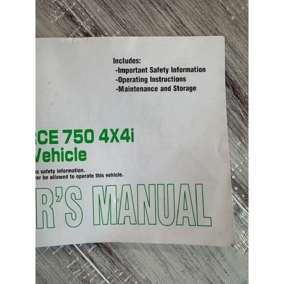 Kawasaki BRUTE FORCE 750 4x4i All Terrain Owners Manual Part No‎ 99987-1382 - Picture 2 of 4